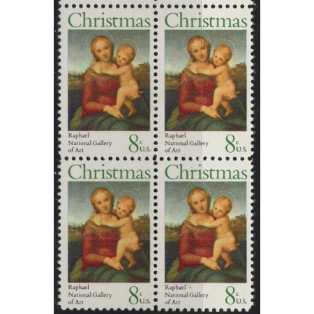 SUA 1973 - Crăciun, Raphael, pictura, arta, bloc de 4 neuzat SUA 1973 - Crăciun, Raphael, pictura, arta, bloc de 4 neuzat