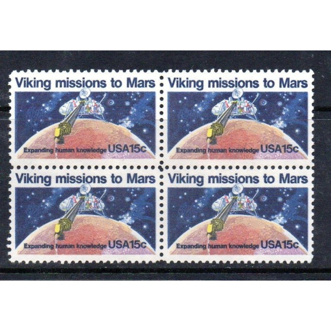 SUA 1978 - Misiunea Viking pe Marte, bloc de 4 neuzat