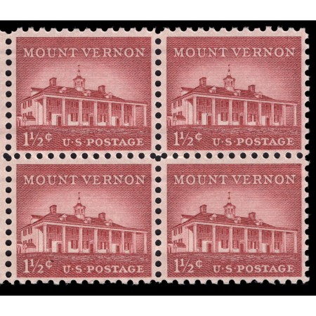 SUA 1954 - Mount Vernon, uzual 1 1/2c, bloc de 4 neuzat