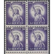 SUA 1954 - Liberty, uzual 3c, bloc de 4 neuzat