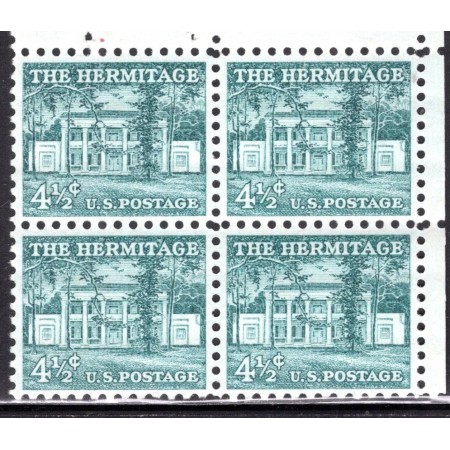 SUA 1954 - The Hermitage, uzual 4 1/2c, bloc de 4 neuzat