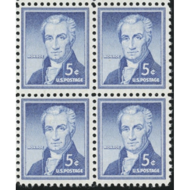 SUA 1954 - Monroe, uzual 5c, bloc de 4 neuzat SUA 1954 - Monroe, uzual 5c, bloc de 4 neuzat
