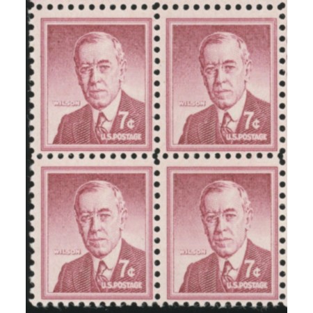 SUA 1956 - W. WIlson, uzual 7c, bloc de 4 neuzat