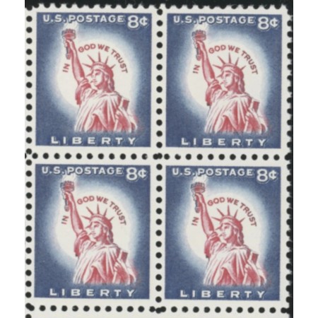 SUA 1954 - Liberty, uzual 8c, bloc de 4 neuzat