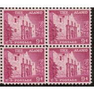 SUA 1956 - Alamo, uzual 9c, bloc de 4 neuzat