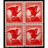SUA 1963 - Uzual 6c, vultur, Posta Aeriana, bloc de 4 neuzat