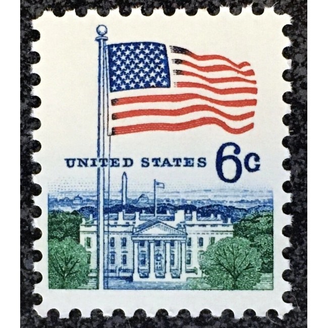 SUA 1968 - Uzual 6c, Casa Alba, steag, neuzat SUA 1968 - Uzual 6c, Casa Alba, steag, neuzat