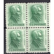 SUA 1961 - Uzual 1c, Andrew Jackson, bloc de 4 neuzat