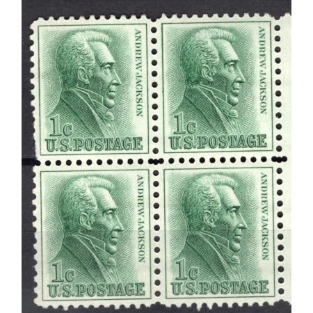 SUA 1961 - Uzual 1c, Andrew Jackson, bloc de 4 neuzat SUA 1961 - Uzual 1c, Andrew Jackson, bloc de 4 neuzat