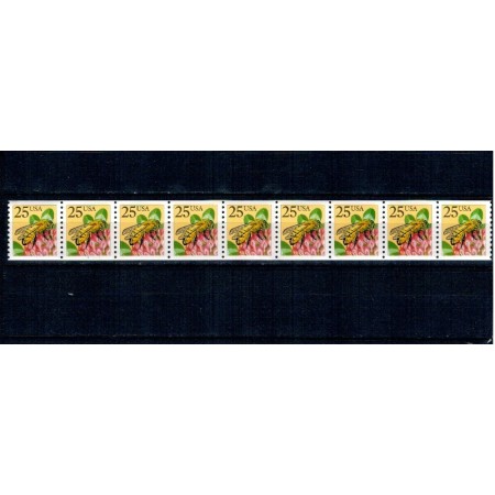 SUA 1988 - Uzual 25c fauna, albine, straif de 4 neuzat, din roll SUA 1988 - Uzual 25c fauna, albine, straif de 4 neuzat, din roll