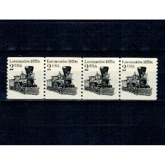 SUA 1982 - Uzual 2c, locomotiva, ștraif de 4 neuzat, din roll SUA 1982 - Uzual 2c, locomotiva, ștraif de 4 neuzat, din roll