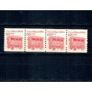 SUA 1990 - Uzual 5c, vagon de circ, ștraif de 4 neuzat, din roll