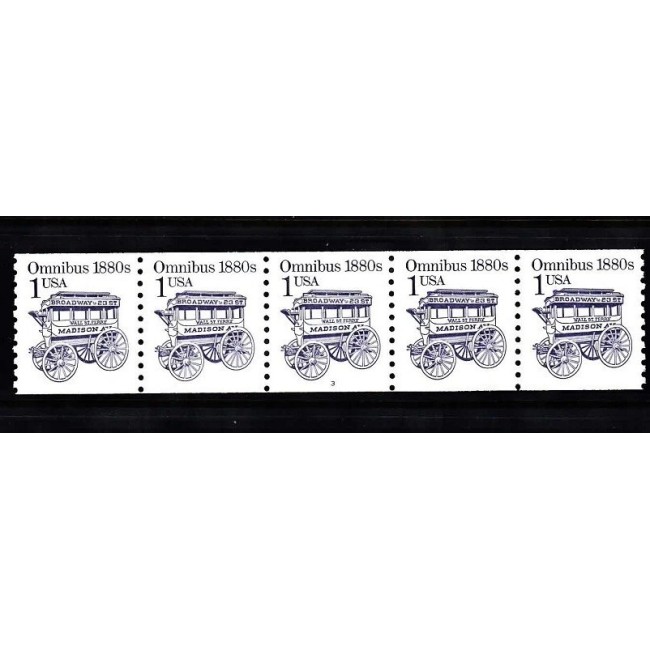 SUA 1986 - Uzual 1c, omnibus, transport, ștraif de 5 neuzat, din roll