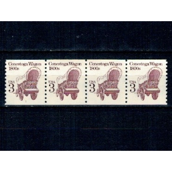 SUA 1988 - Uzual 3c, căruța, ștraif de 4 neuzat, din roll