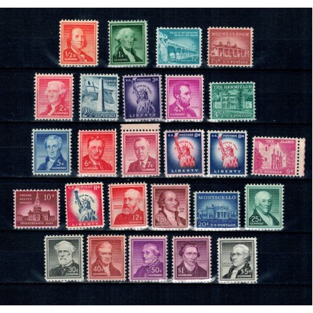 SUA 1954 - Uzuale, personalități, monumente, serie neuzata SUA 1954 - Uzuale, personalități, monumente, serie neuzata