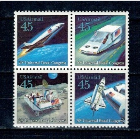SUA 1989 - UPU, congres postal, transport, cosmonautica, serie neuzata SUA 1989 - UPU, congres postal, transport, cosmonautica, serie neuzata