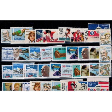 SUA - Lot timbre neuzate, cu dubluri