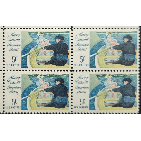 SUA 1966 - Mary Cassatt, pictura, arta, bloc de 4 neuzat SUA 1966 - Mary Cassatt, pictura, arta, bloc de 4 neuzat