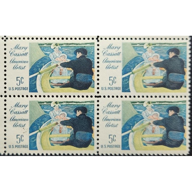 SUA 1966 - Mary Cassatt, pictura, arta, bloc de 4 neuzat SUA 1966 - Mary Cassatt, pictura, arta, bloc de 4 neuzat