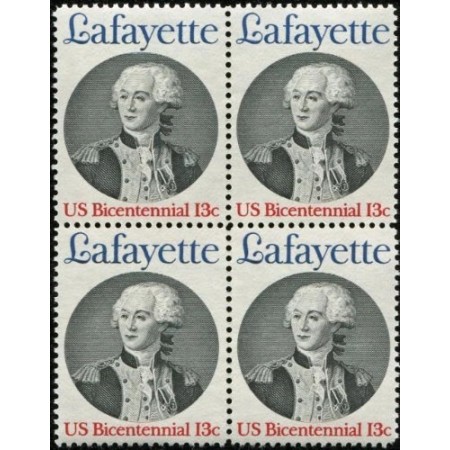 SUA 1977 - Generalul Lafayette, bloc de 4 neuzat SUA 1977 - Generalul Lafayette, bloc de 4 neuzat