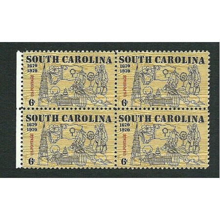 SUA 1970 - South Carolina, bloc de 4 neuzat SUA 1970 - South Carolina, bloc de 4 neuzat