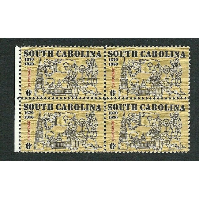 SUA 1970 - South Carolina, bloc de 4 neuzat