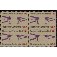 SUA 1976 - Graham Bell, telefonie, bloc de 4 neuzat