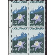 SUA 1977 - Colorado, flori, bloc de 4 neuzat