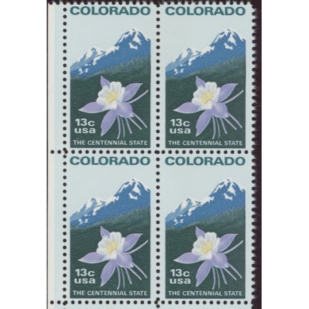 SUA 1977 - Colorado, flori, bloc de 4 neuzat SUA 1977 - Colorado, flori, bloc de 4 neuzat