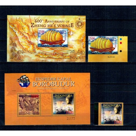 Indonesia - Mic lot timbre si colite neuzate Indonesia - Mic lot timbre si colite neuzate