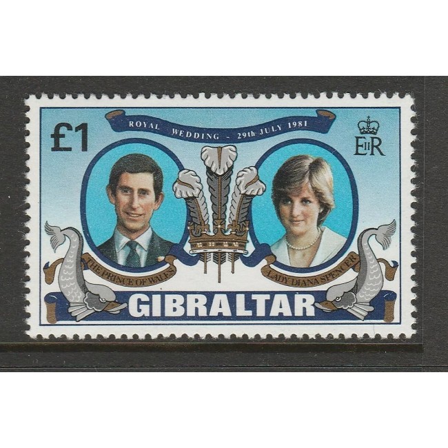 Gibraltar 1981 - Royal Wedding, Charles si Diana, neuzat