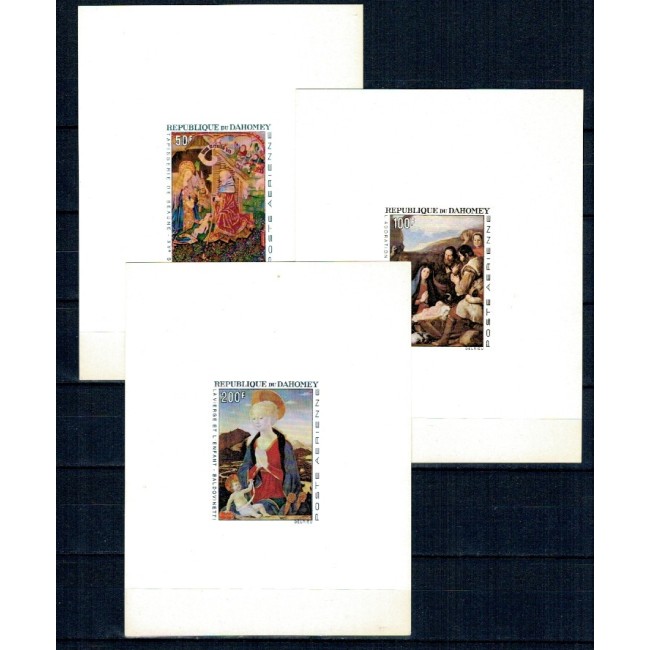 Benin (Dahomey) 1966 - Craciun, picturi, serie colite nedantelate DELUXE Benin (Dahomey) 1966 - Craciun, picturi, serie colite nedantelate DELUXE