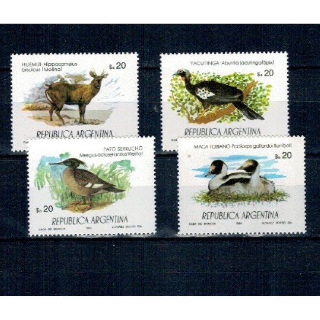 Argentina 1984 - Fauna, animale, păsări, serie neuzata incompleta Argentina 1984 - Fauna, animale, păsări, serie neuzata incompleta