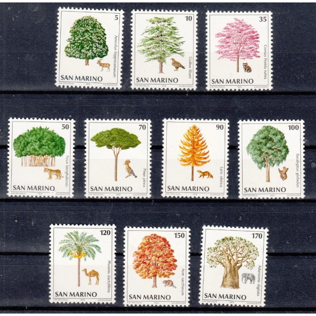 San Marino 1979 - Copaci, flora-fauna, serie neuzata San Marino 1979 - Copaci, flora-fauna, serie neuzata
