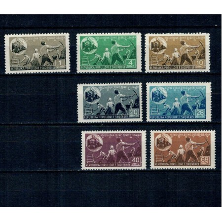 Albania 1947 - Calea Ferata Durres-Elbasan, trenuri, serie neuzata incompleta Albania 1947 - Calea Ferata Durres-Elbasan, trenuri, serie neuzata incompleta