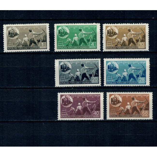 Albania 1947 - Calea Ferata Durres-Elbasan, trenuri, serie neuzata incompleta Albania 1947 - Calea Ferata Durres-Elbasan, trenuri, serie neuzata incompleta