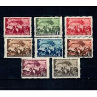 Albania 1947 - Calea Ferata Durres-Elbasan, trenuri, serie neștampilata cu șarniere