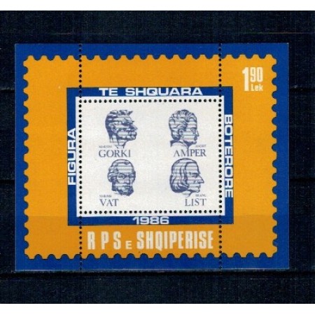 Albania 1986 - Personalități, List, Gorki, colita neuzata