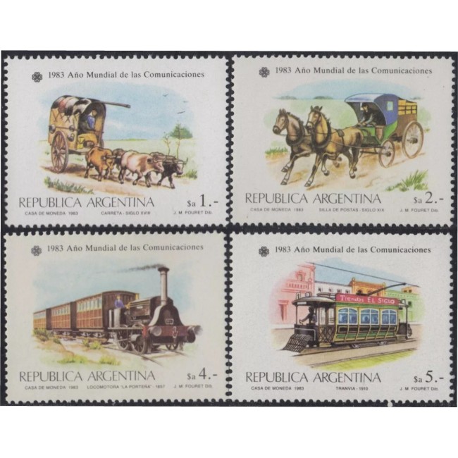 Argentina 1983 - Comunicații, transport, tren, tramvai, serie neuzata Argentina 1983 - Comunicații, transport, tren, tramvai, serie neuzata