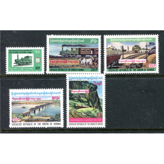 Burma 1977 - Centenarul cailor ferate, serie neuzata Burma 1977 - Centenarul cailor ferate, serie neuzata