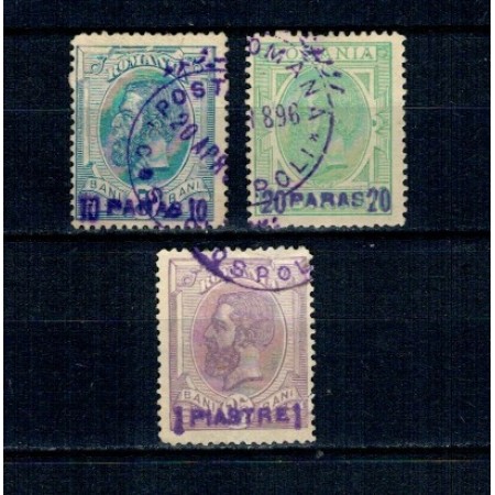 1896 - Posta Romana in Constantinopole, supratipar violet, serie stampilata 1896 - Posta Romana in Constantinopole, supratipar violet, serie stampilata