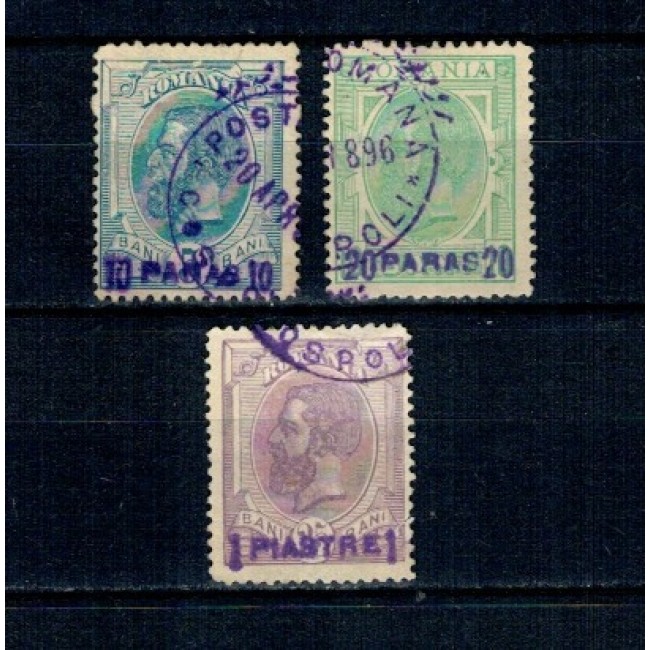 1896 - Posta Romana in Constantinopole, supratipar violet, serie stampilata 1896 - Posta Romana in Constantinopole, supratipar violet, serie stampilata