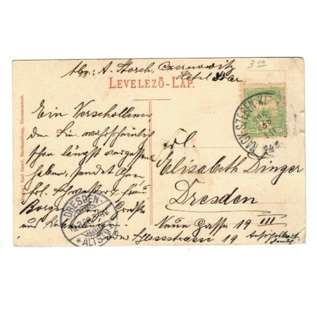 Sibiu 1906 - Fleischergasse, strada măcelarilor, ilustrata circulata Sibiu 1906 - Fleischergasse, strada măcelarilor, ilustrata circulata