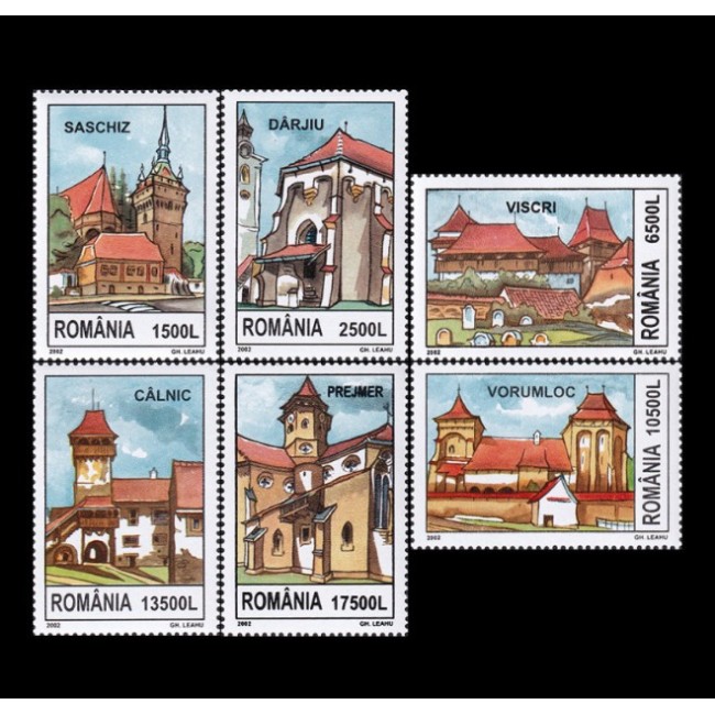 2002 - Cetăți țărănești săsești din Transilvania, serie neuzata 2002 - Cetăți țărănești săsești din Transilvania, serie neuzata