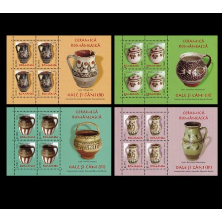 2008 - Ceramica românească, oale si cani, serie minicoli neuzate 2008 - Ceramica românească, oale si cani, serie minicoli neuzate