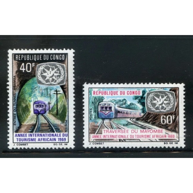 Congo 1969 - Turism, cai ferate, serie neuzata Congo 1969 - Turism, cai ferate, serie neuzata