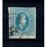 1865 - Alexandru Ioan Cuza, efigia in oval, 5 parale stampilat