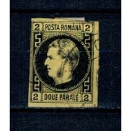 1867 - Carol I cu favoriti, 2 parale, stampilat cu sarniera