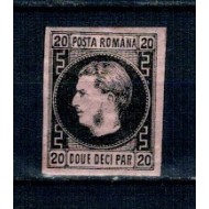 1867 - Carol I cu favoriti, 20 parale nestampilat