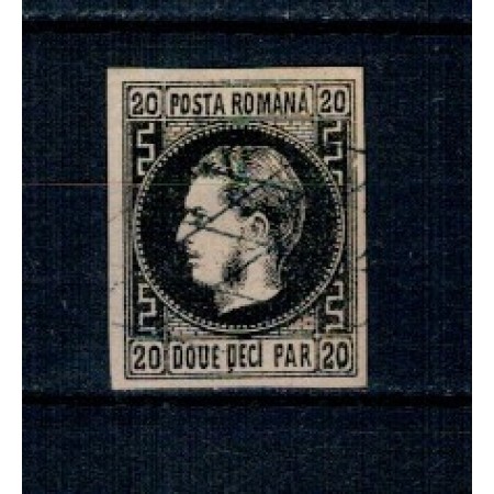 1867 - Carol I cu favoriți, 20 parale stampilat 1867 - Carol I cu favoriți, 20 parale stampilat